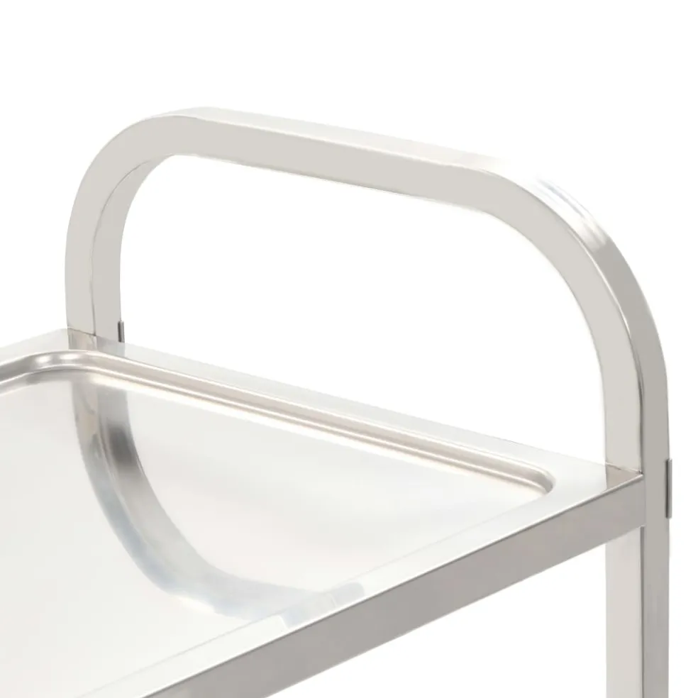vidaXL Keukentrolley 2-laags 96,5x55x90 cm roestvrij staal