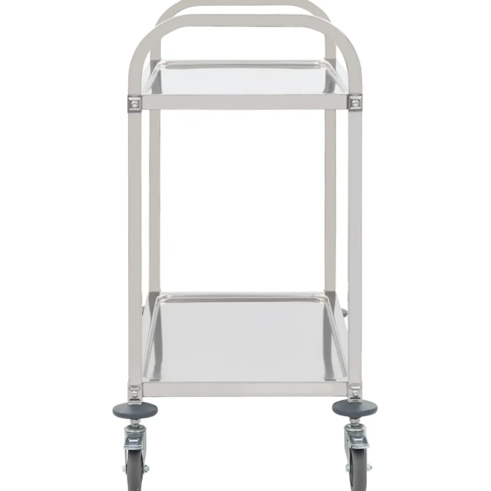 vidaXL Keukentrolley 2-laags 96,5x55x90 cm roestvrij staal