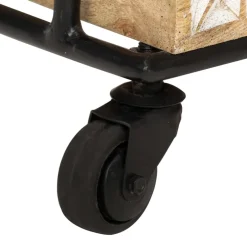 vidaXL Keukentrolley 3-laags 46x30x76 cm massief mangohout