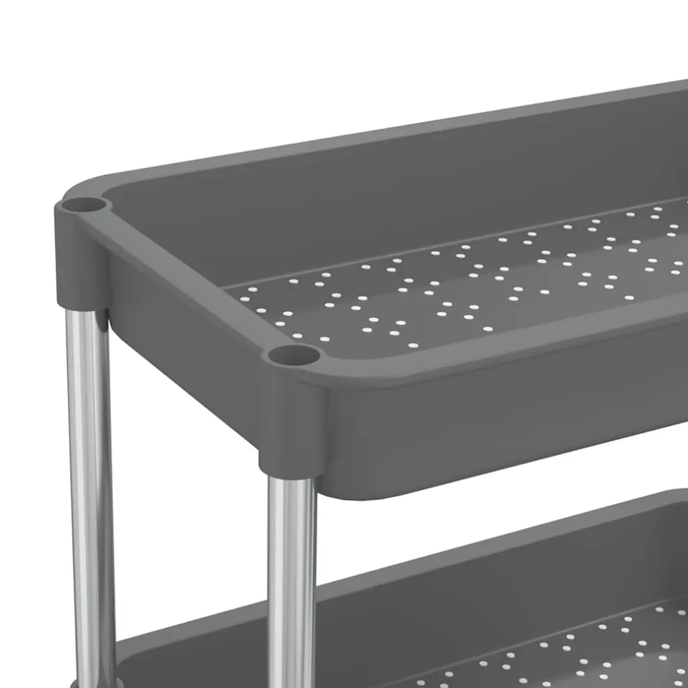 vidaXL Keukentrolley 5-laags 42x29x128 cm ijzer en ABS grijs
