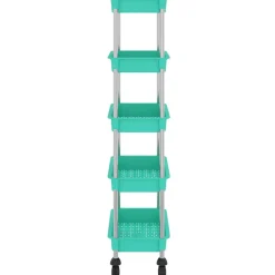 vidaXL Keukentrolley 5-laags 42x29x128 cm ijzer en ABS turquoise