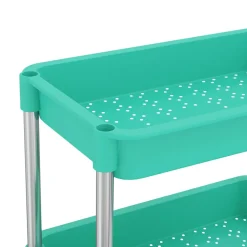 vidaXL Keukentrolley 5-laags 42x29x128 cm ijzer en ABS turquoise