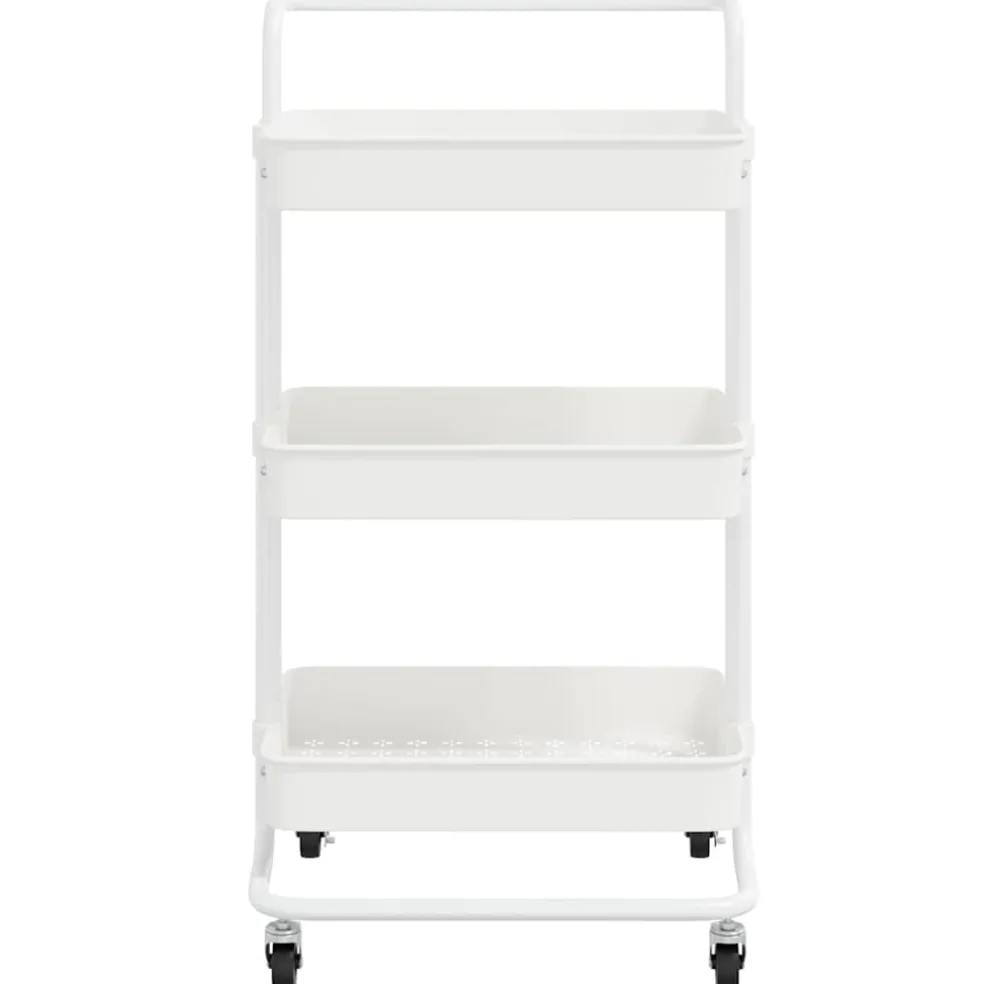 vidaXL Keukentrolley 3-laags 42x35x85 cm ijzer en ABS wit