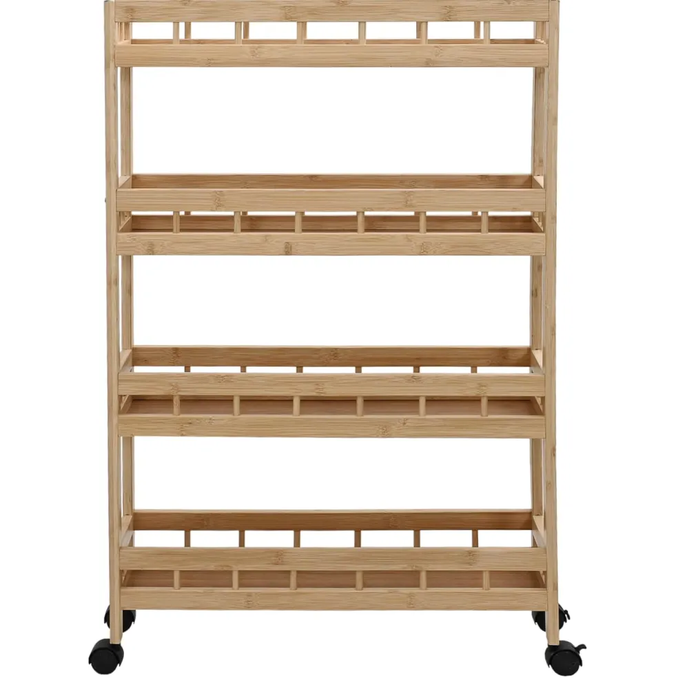 vidaXL Keukentrolley met Wielen Naturel 60 x 18 x 97 cm Bamboe