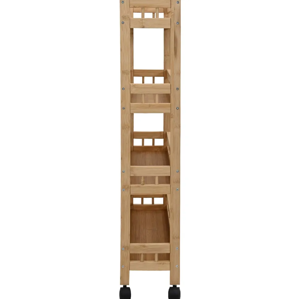 vidaXL Keukentrolley met Wielen Naturel 60 x 18 x 97 cm Bamboe