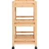 vidaXL Keukentrolley met Wielen Naturel 46 x 38 x 76 cm Bamboe