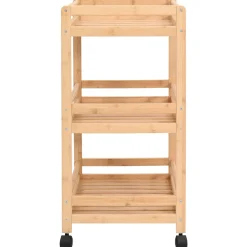 vidaXL Keukentrolley met Wielen Naturel 46 x 38 x 76 cm Bamboe