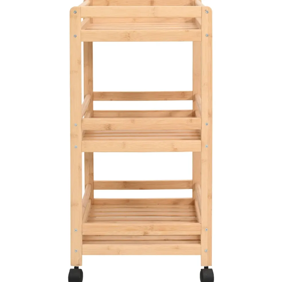 vidaXL Keukentrolley met Wielen Naturel 46 x 38 x 76 cm Bamboe