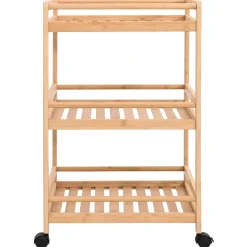 vidaXL Keukentrolley met Wielen Naturel 46 x 38 x 76 cm Bamboe