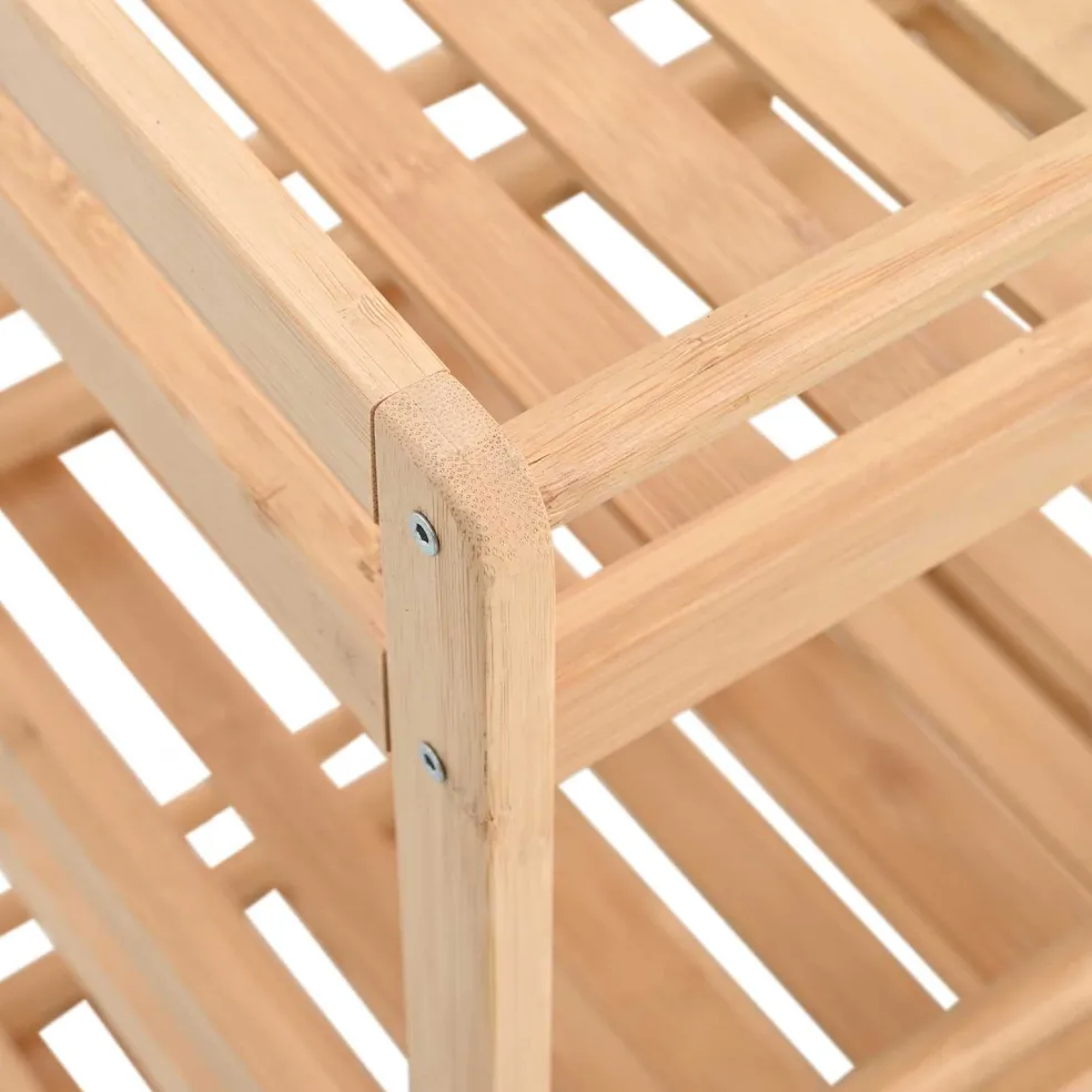 vidaXL Keukentrolley met Wielen Naturel 46 x 38 x 76 cm Bamboe