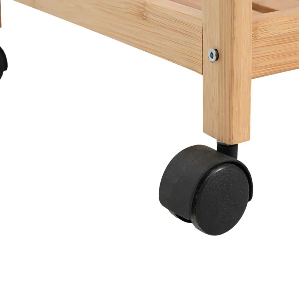 vidaXL Keukentrolley met Wielen Naturel 46 x 38 x 76 cm Bamboe