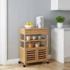vidaXL Keukentrolley met Wielen Naturel 59,5 x 36 x 82 cm Bamboe