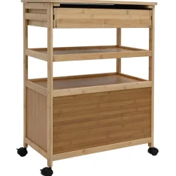 vidaXL Keukentrolley met Wielen Naturel 59,5 x 36 x 82 cm Bamboe