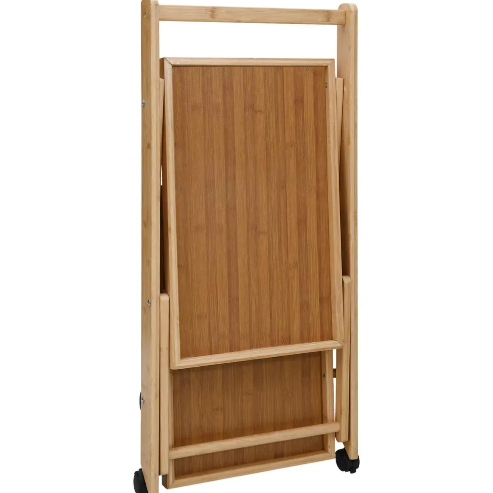 vidaXL Keukentrolley met Wielen Licht Bruin 65 x 40,5 x 76,5 cm Bamboe