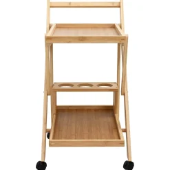 vidaXL Keukentrolley met Wielen Licht Bruin 65 x 40,5 x 76,5 cm Bamboe