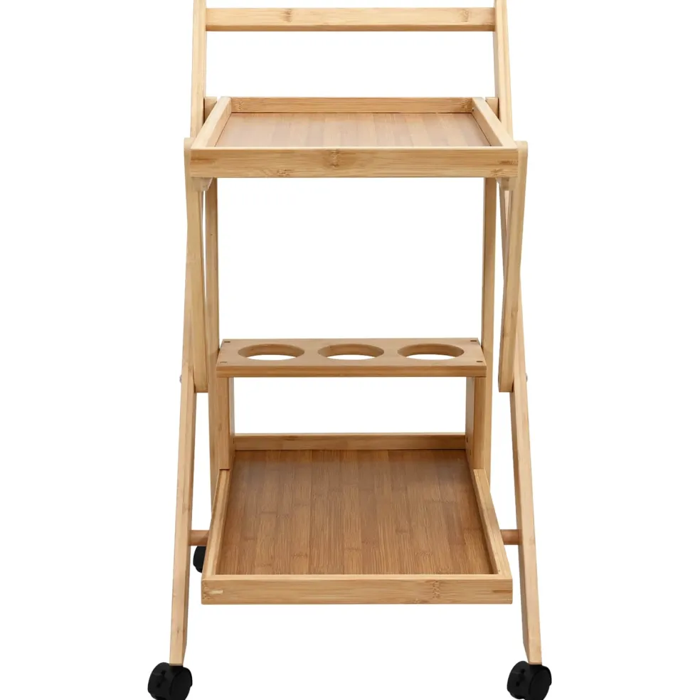 vidaXL Keukentrolley met Wielen Licht Bruin 65 x 40,5 x 76,5 cm Bamboe