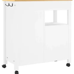 vidaXL Keukentrolley MONZA 84x40x88,5 cm massief grenenhout wit