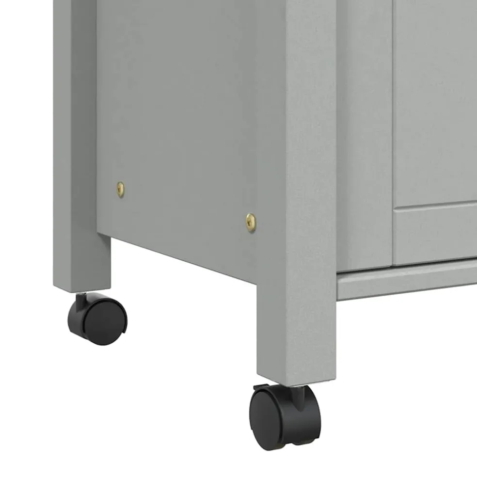 vidaXL Keukentrolley MONZA 84x40x88,5 cm massief grenenhout grijs