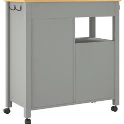 vidaXL Keukentrolley MONZA 84x40x88,5 cm massief grenenhout grijs
