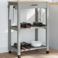 vidaXL Keukentrolley MONZA 60x40x88,5 cm massief grenenhout