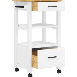 vidaXL Keukentrolley MONZA 48x40x88,5 cm massief grenenhout