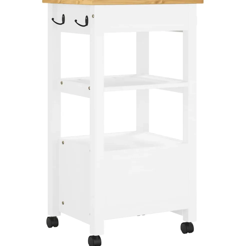 vidaXL Keukentrolley MONZA 48x40x88,5 cm massief grenenhout