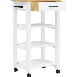 vidaXL Keukentrolley MONZA 48x40x88,5 cm massief grenenhout