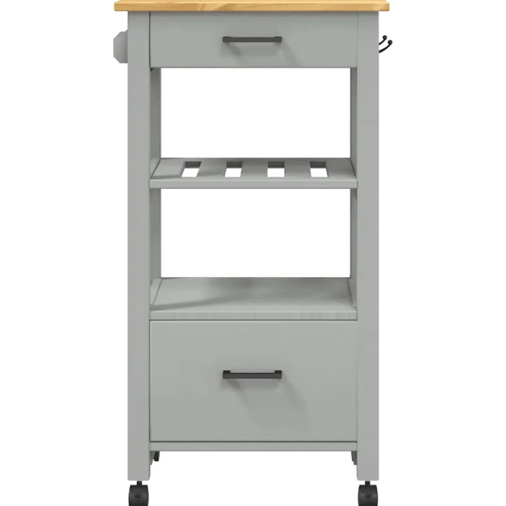 vidaXL Keukentrolley MONZA 48x40x88,5 cm massief grenenhout