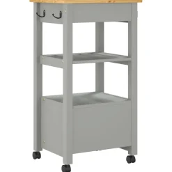 vidaXL Keukentrolley MONZA 48x40x88,5 cm massief grenenhout