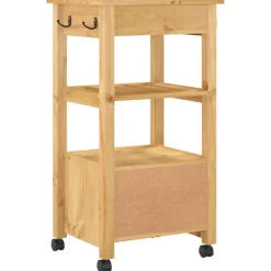 vidaXL Keukentrolley MONZA 48x40x88,5 cm massief grenenhout
