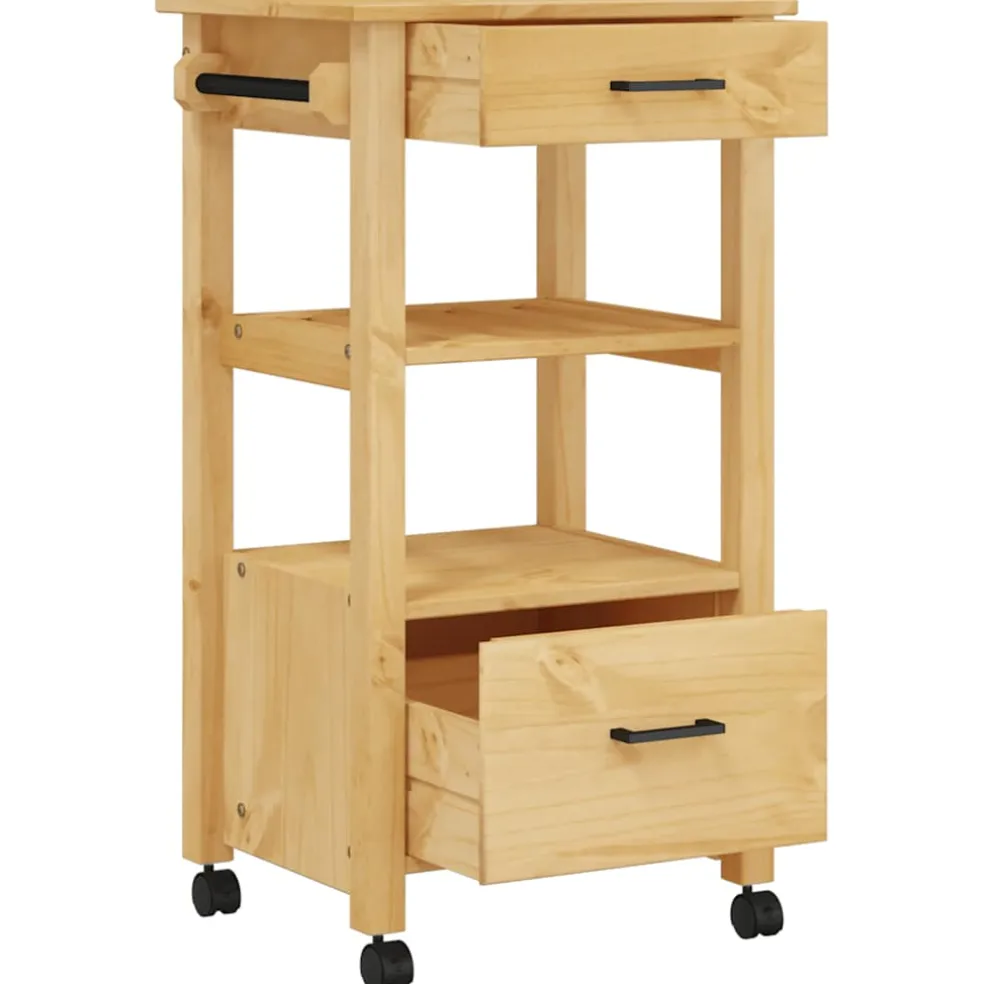 vidaXL Keukentrolley MONZA 48x40x88,5 cm massief grenenhout