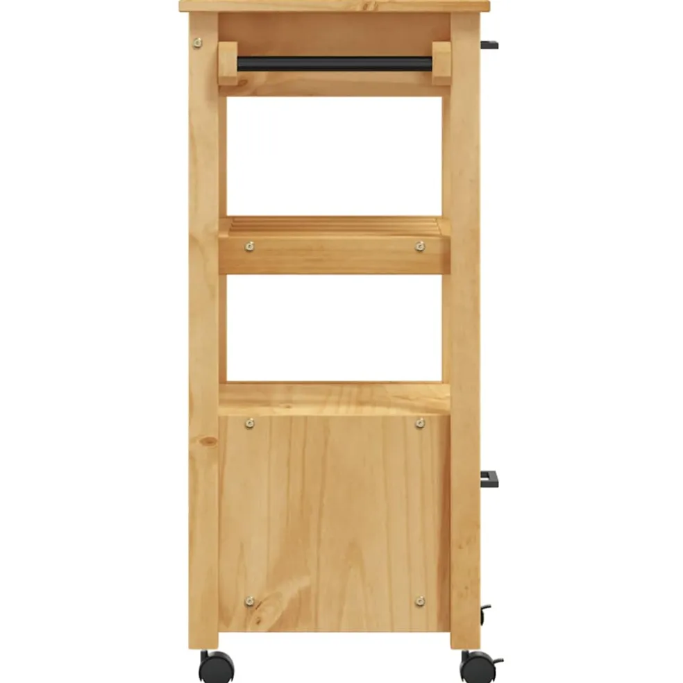 vidaXL Keukentrolley MONZA 48x40x88,5 cm massief grenenhout