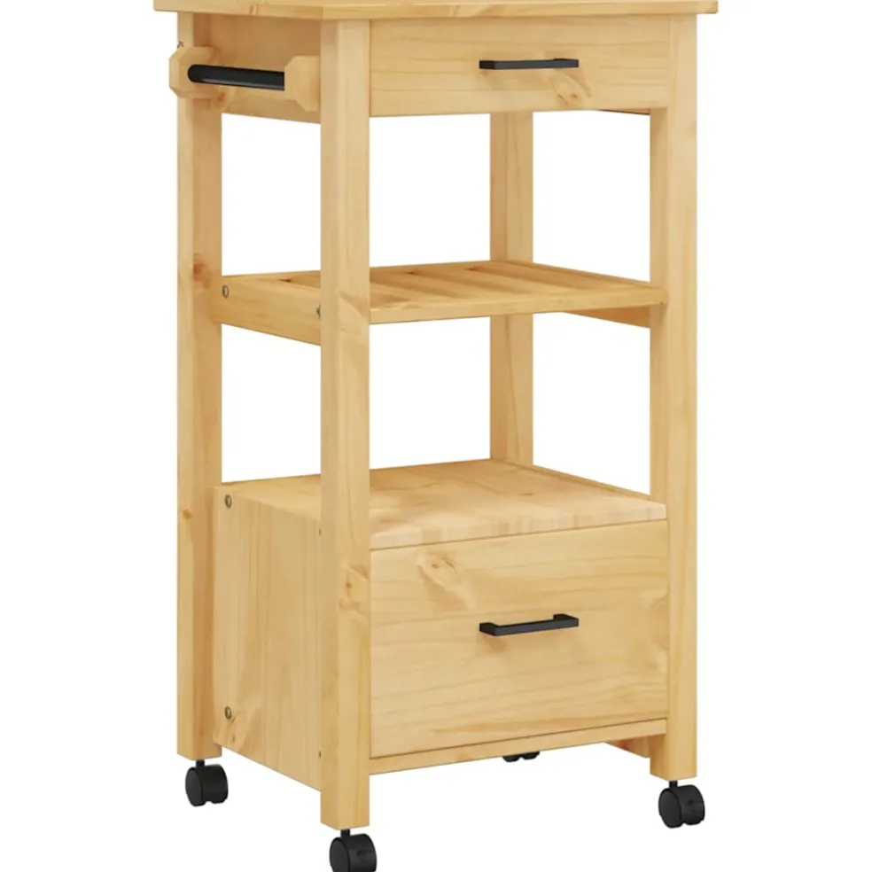 vidaXL Keukentrolley MONZA 48x40x88,5 cm massief grenenhout