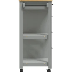 vidaXL Keukentrolley MONZA 84x40x88,5 cm massief grenenhout grijs