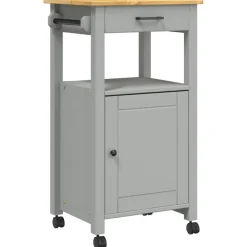 vidaXL Keukentrolley MONZA 48x40x88,5 cm massief grenenhout