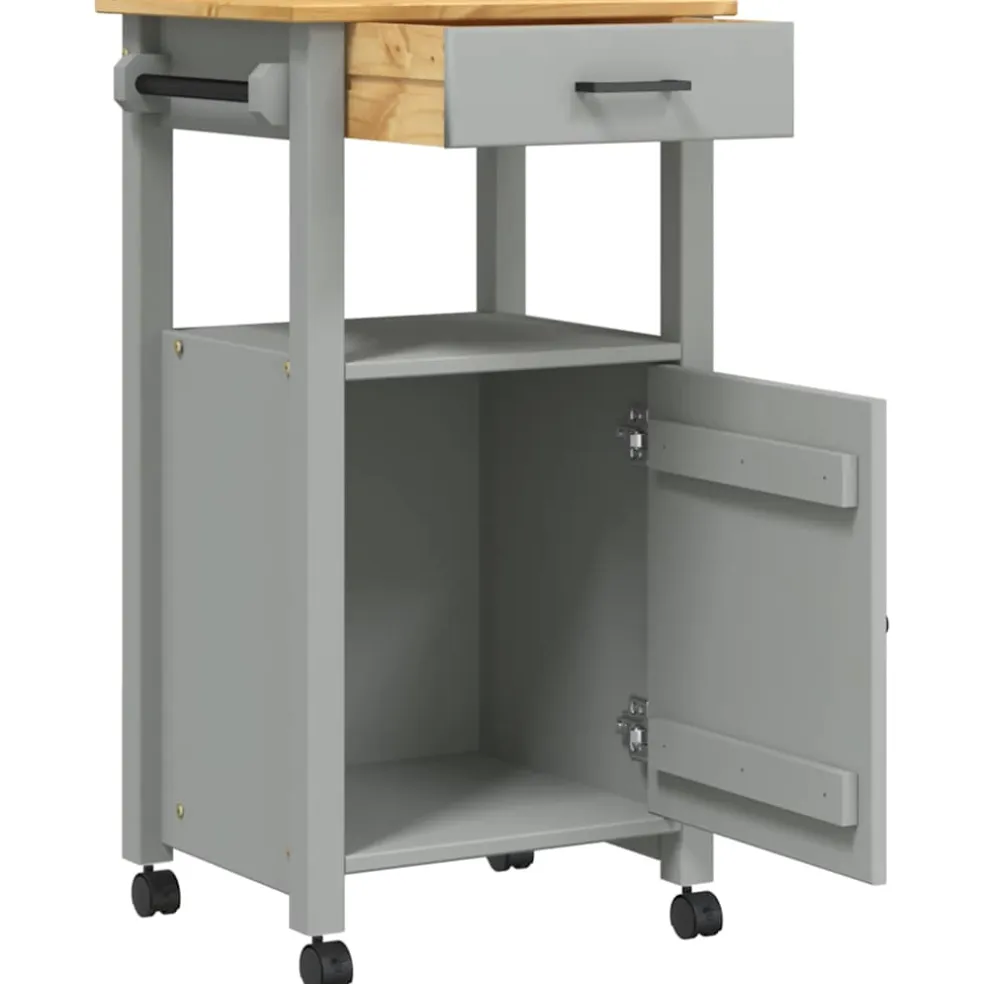 vidaXL Keukentrolley MONZA 48x40x88,5 cm massief grenenhout