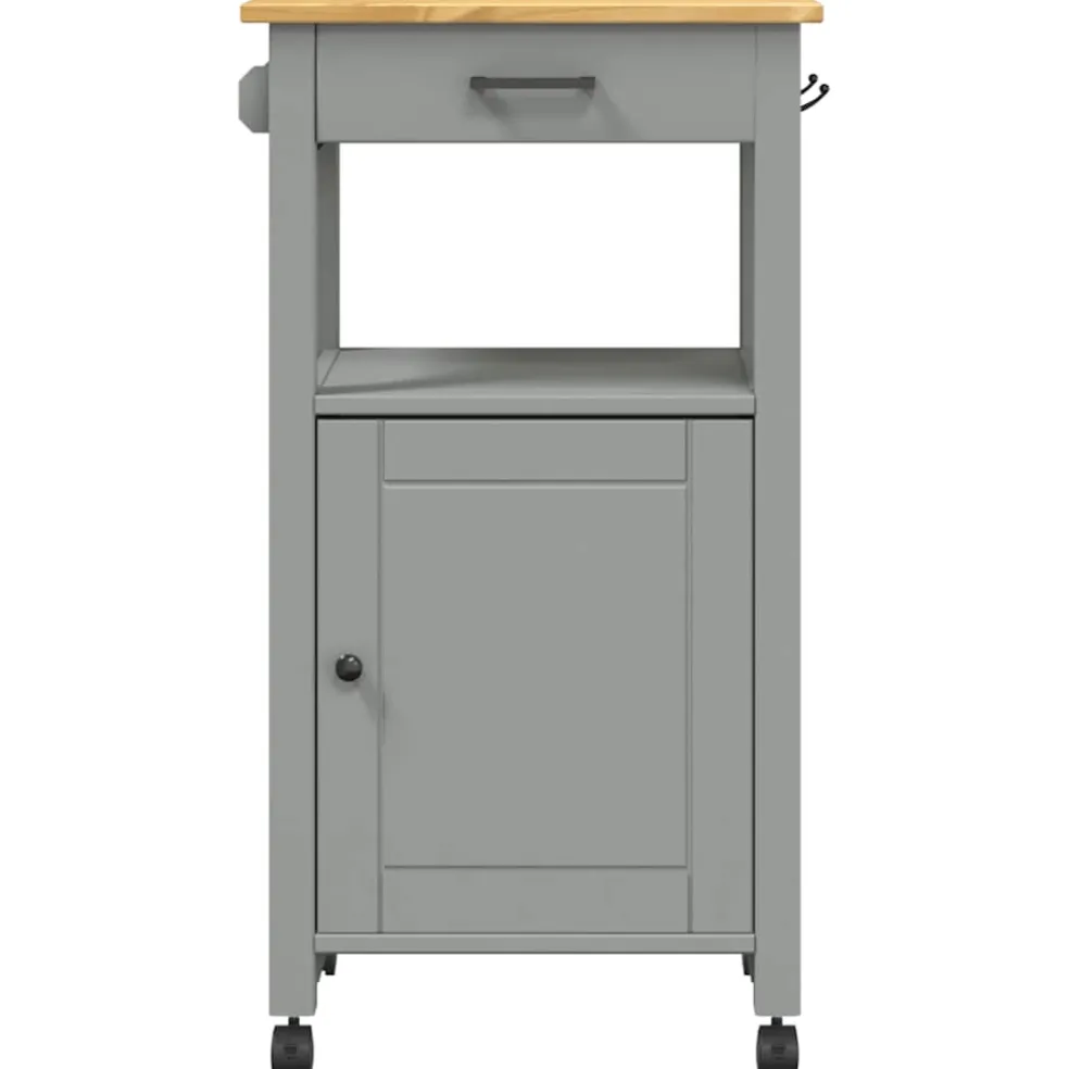 vidaXL Keukentrolley MONZA 48x40x88,5 cm massief grenenhout