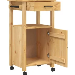 vidaXL Keukentrolley MONZA 48x40x88,5 cm massief grenenhout