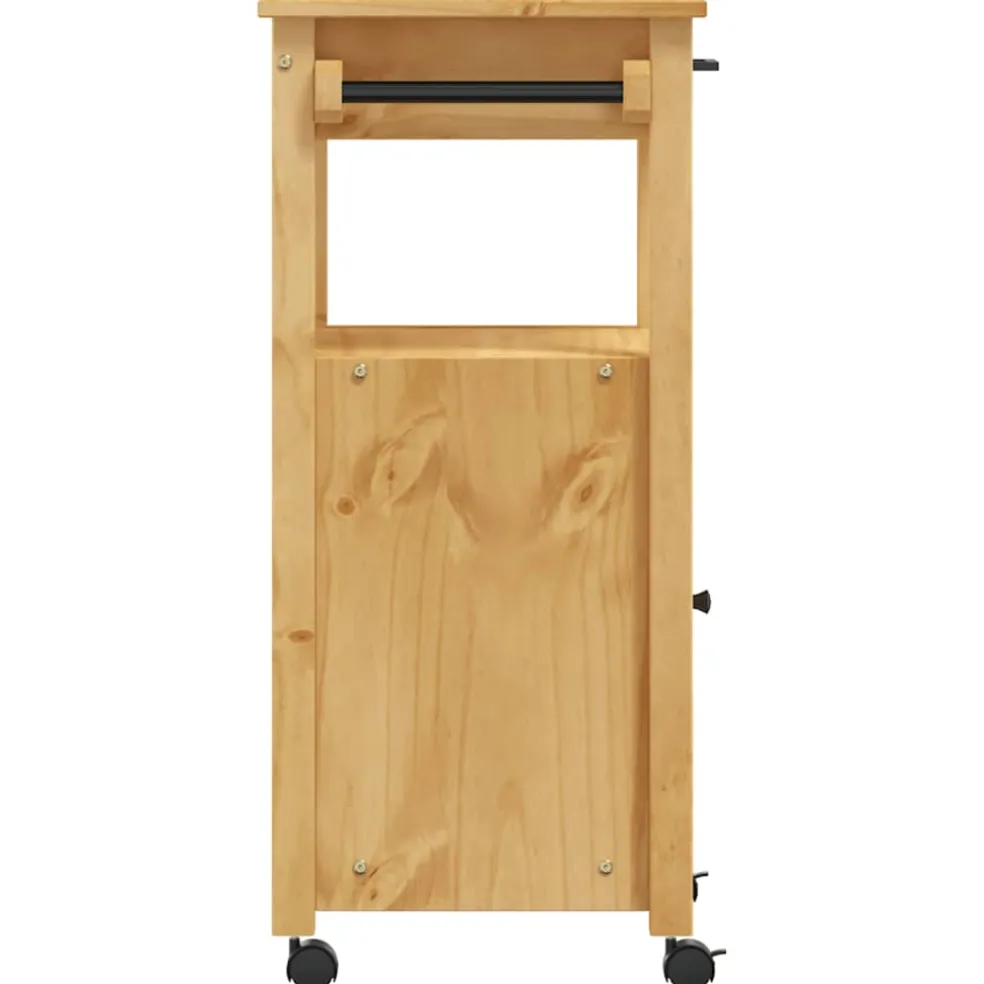 vidaXL Keukentrolley MONZA 48x40x88,5 cm massief grenenhout