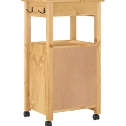 vidaXL Keukentrolley MONZA 48x40x88,5 cm massief grenenhout