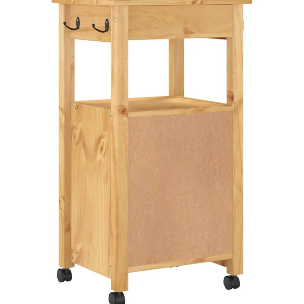 vidaXL Keukentrolley MONZA 48x40x88,5 cm massief grenenhout