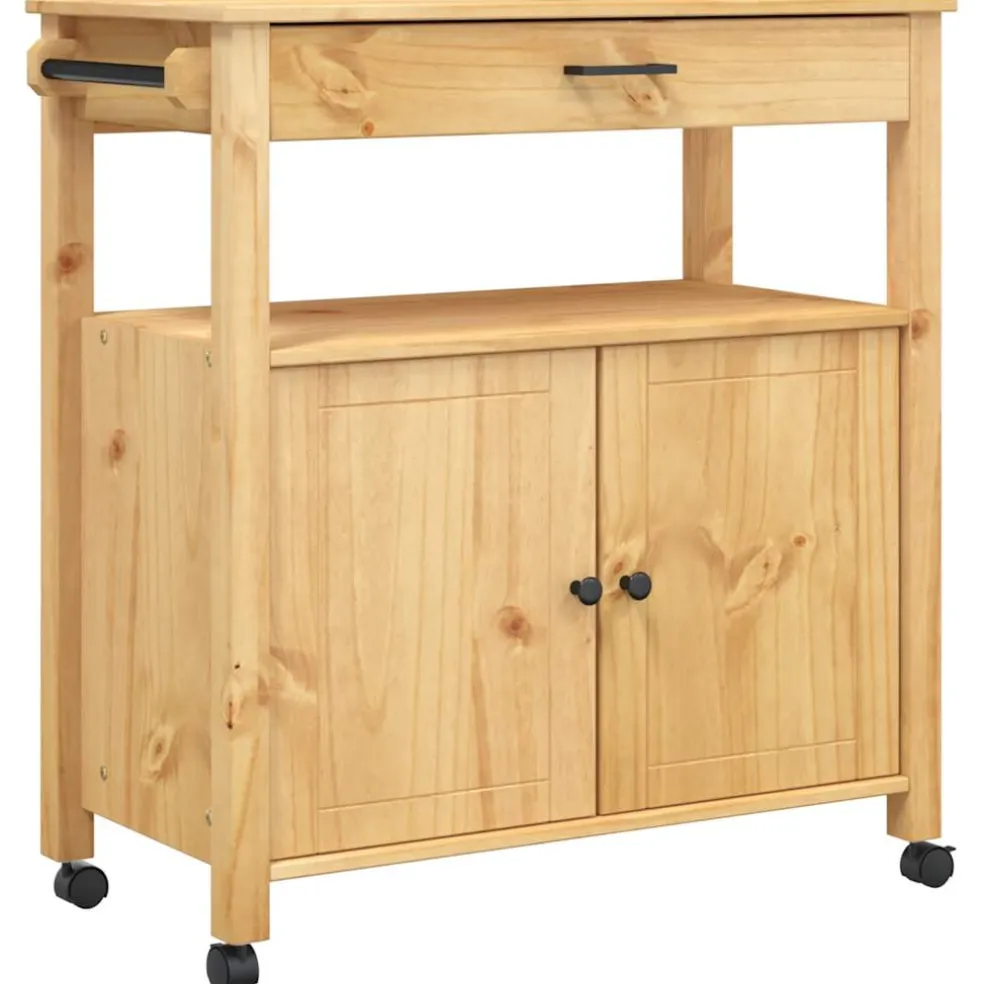 vidaXL Keukentrolley MONZA 84x40x88,5 cm massief grenenhout honingwas