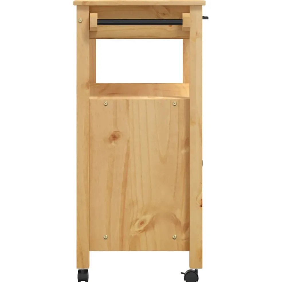 vidaXL Keukentrolley MONZA 84x40x88,5 cm massief grenenhout honingwas