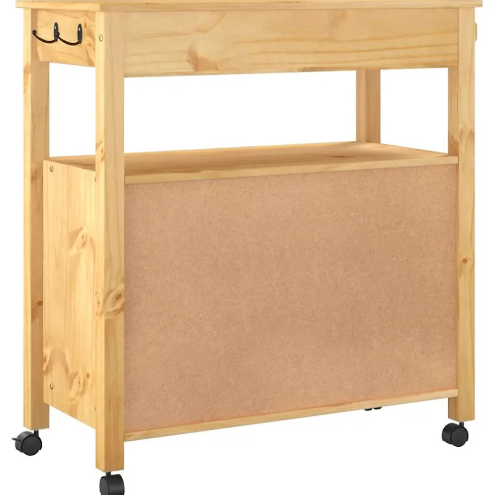 vidaXL Keukentrolley MONZA 84x40x88,5 cm massief grenenhout honingwas