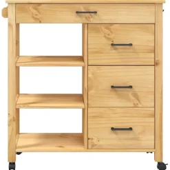 vidaXL Keukentrolley MONZA 84x40x88,5 cm massief grenenhout honingwas