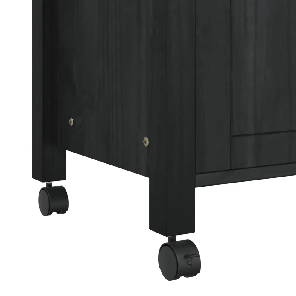vidaXL Keuken Trolley MONZA Zwart 84 x 40 x 88,5 cm Massief Vurenhout