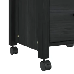 vidaXL Keuken Trolley MONZA Zwart 48 x 40 x 88,5 cm Massief Vurenhout