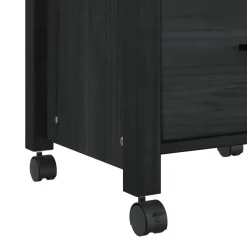 vidaXL Keuken Trolley MONZA Zwart 48 x 40 x 88,5 cm Massief Vurenhout