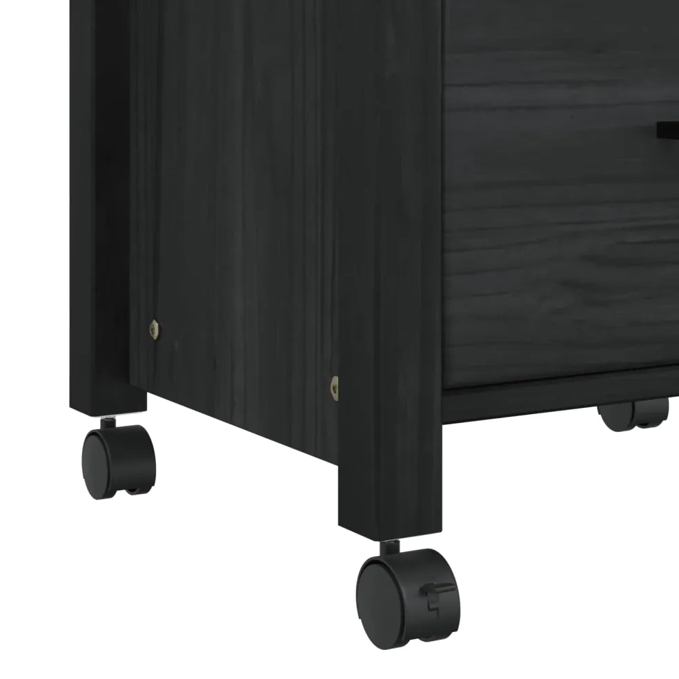 vidaXL Keuken Trolley MONZA Zwart 48 x 40 x 88,5 cm Massief Vurenhout