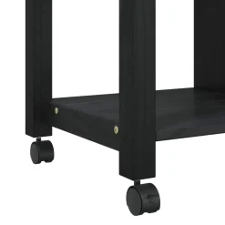 vidaXL Keuken Trolley MONZA Zwart 84 x 40 x 88,5 cm Massief Vurenhout